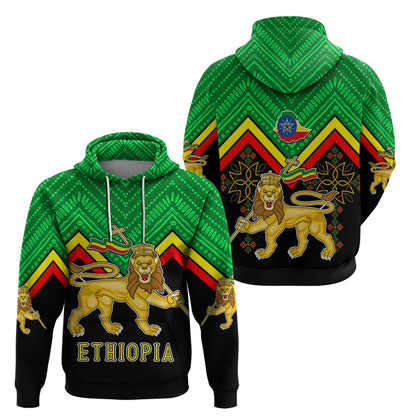 Ethiopia Hoodie Coat Of Arms With Hand Drawn Pattern Ts06