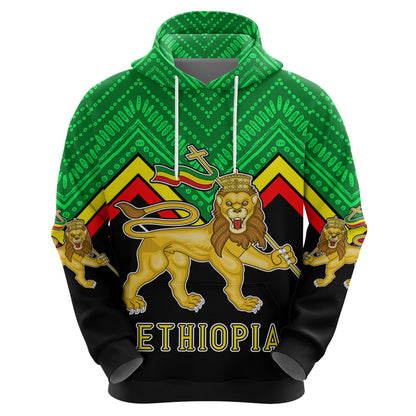 Ethiopia Hoodie Coat Of Arms With Hand Drawn Pattern Ts06