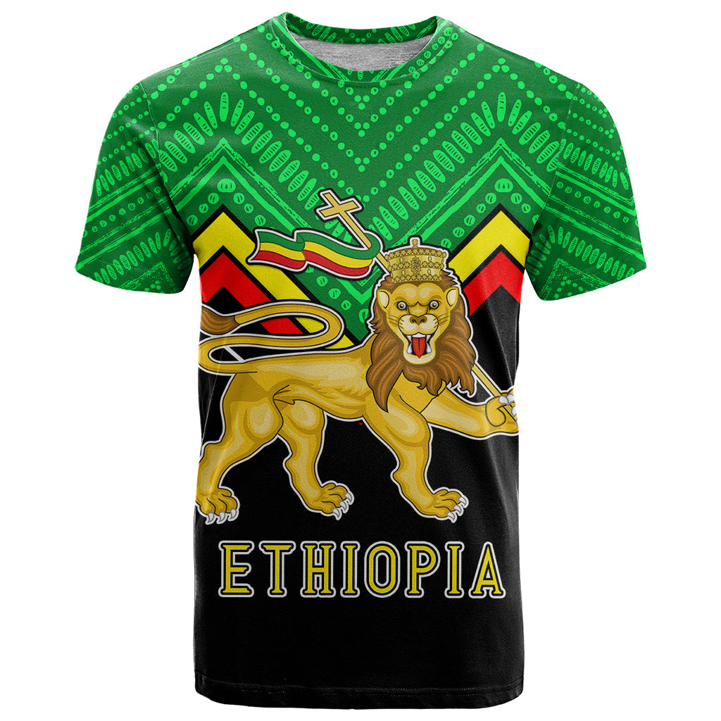 Ethiopia T Shirt Coat Of Arms With Hand Drawn Pattern Ts06