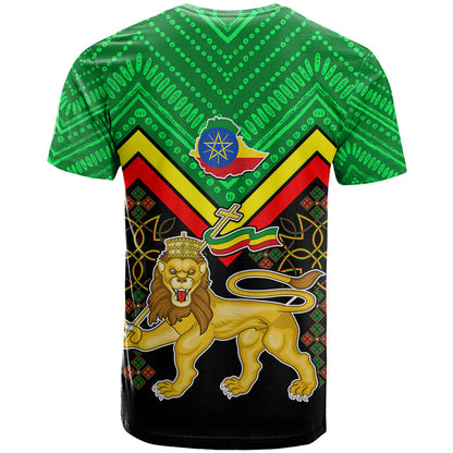 Ethiopia T Shirt Coat Of Arms With Hand Drawn Pattern Ts06