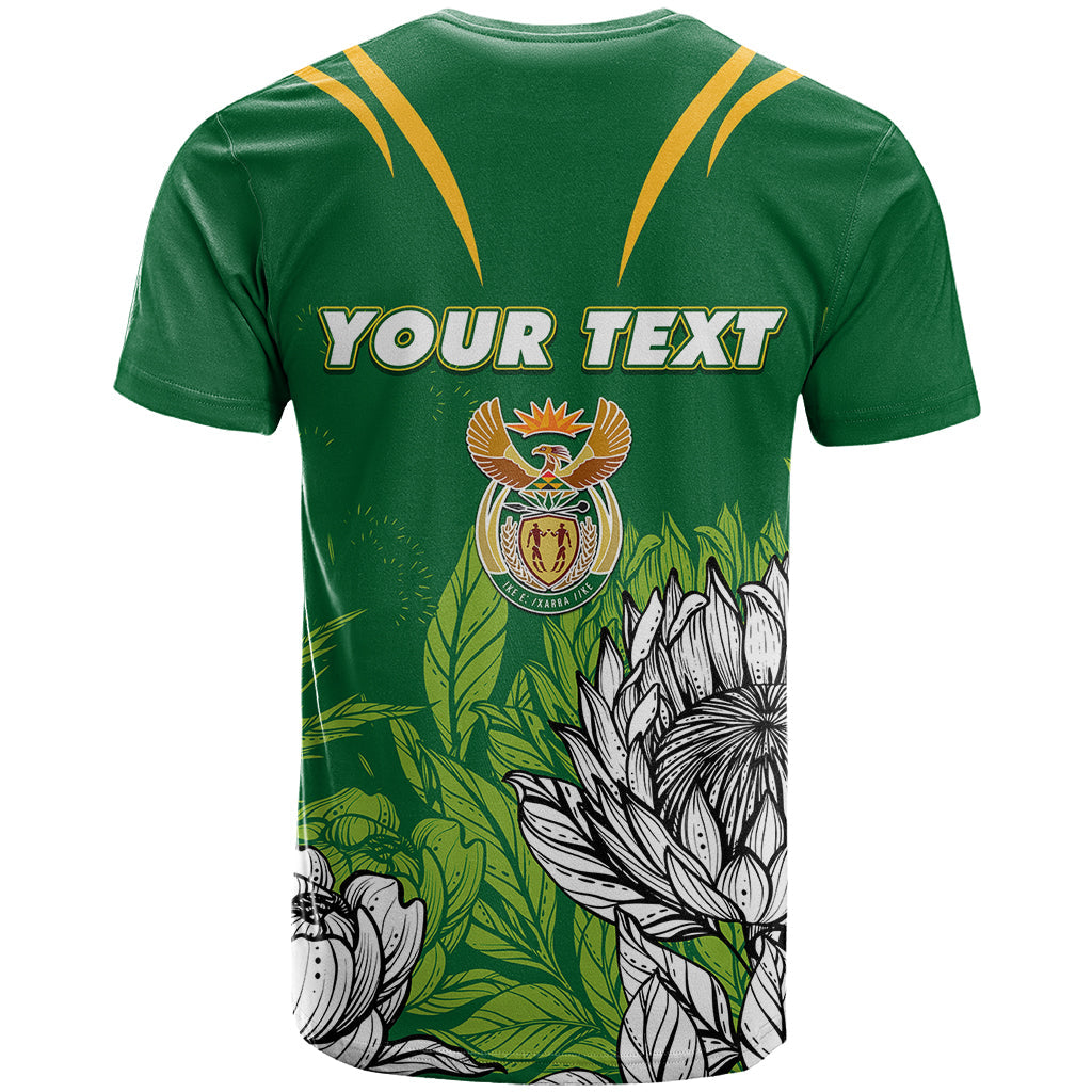 Personalised South Africa T Shirt King Protea With Flag TS06