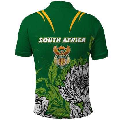South Africa Polo Shirt King Protea With Flag TS06