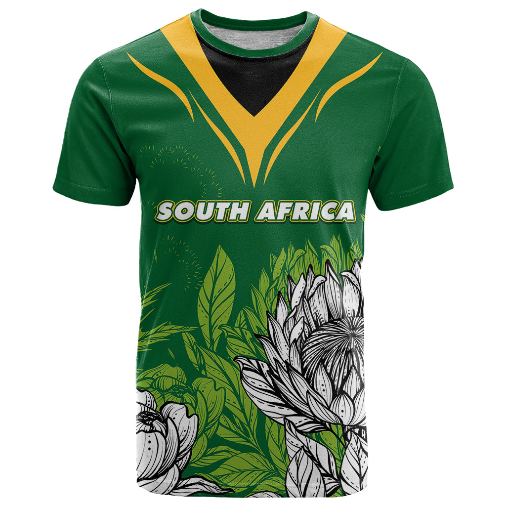 South Africa T Shirt King Protea With Flag TS06