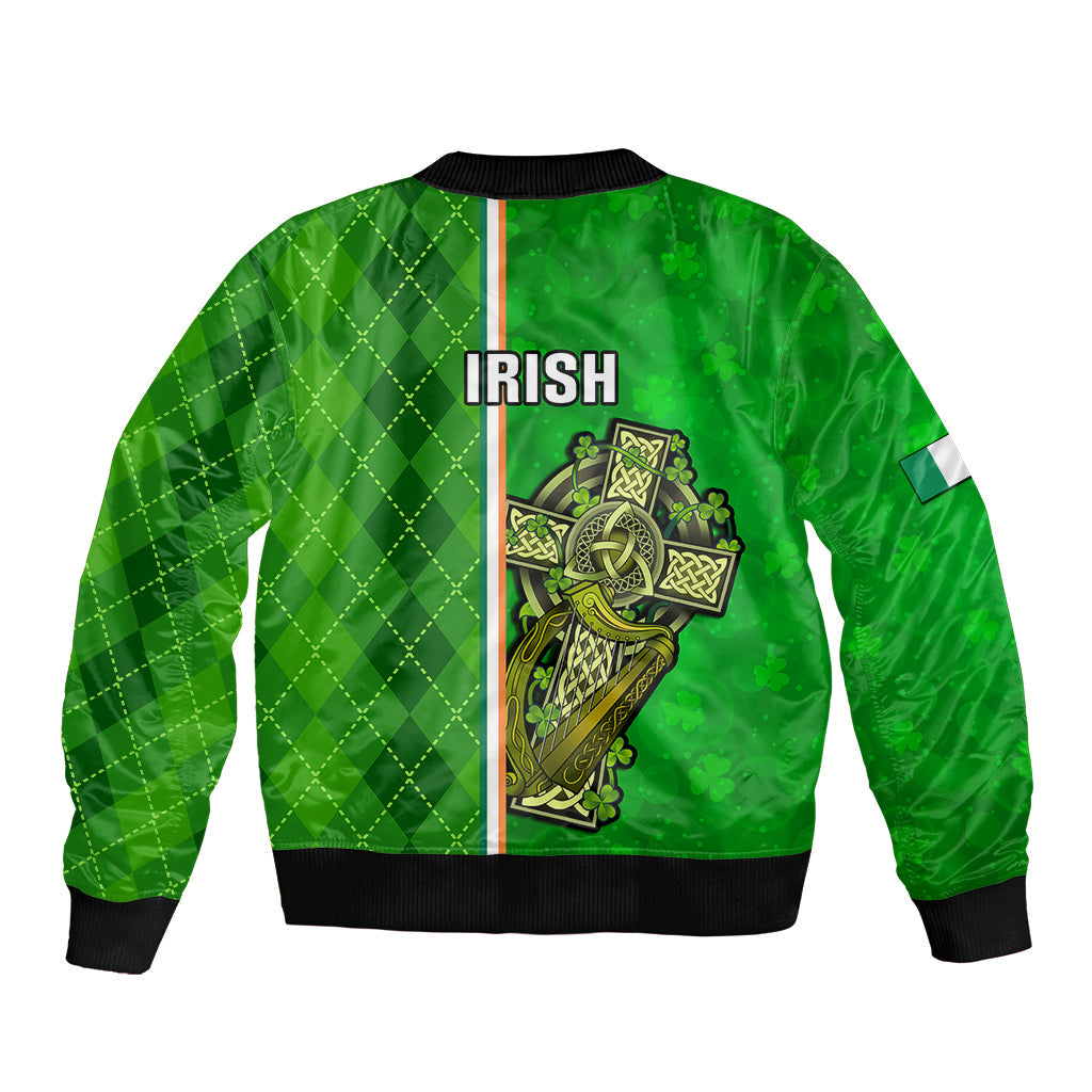 Ireland Bomber Jacket Cross With Shamrock Simple Style