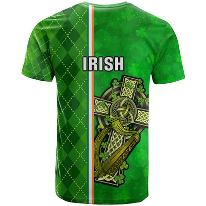Ireland T Shirt Cross With Shamrock Simple Style