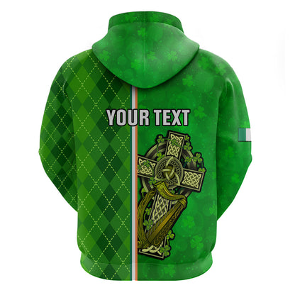 Personalised Ireland Hoodie Cross With Shamrock Simple Style