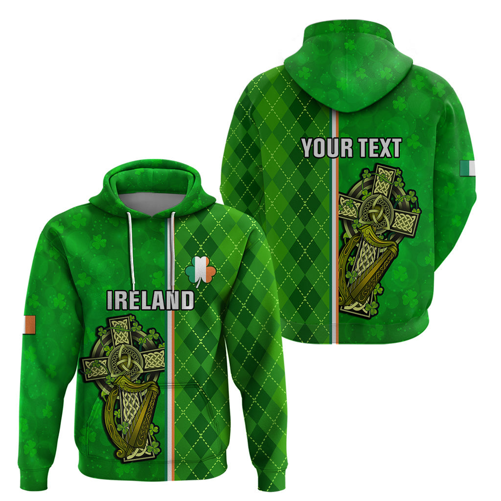 Personalised Ireland Hoodie Cross With Shamrock Simple Style