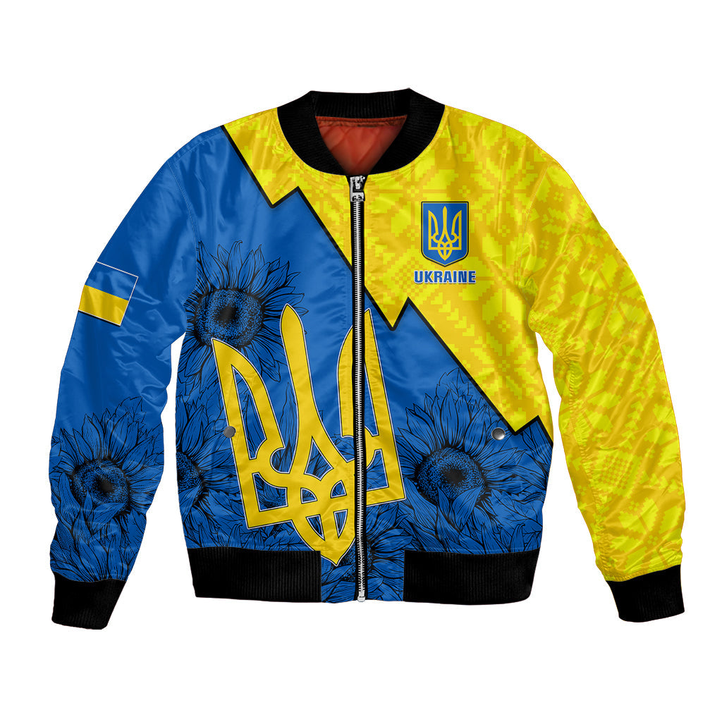 Ukraine Bomber Jacket Sunflower With Ukraine Folk Patterns TS06
