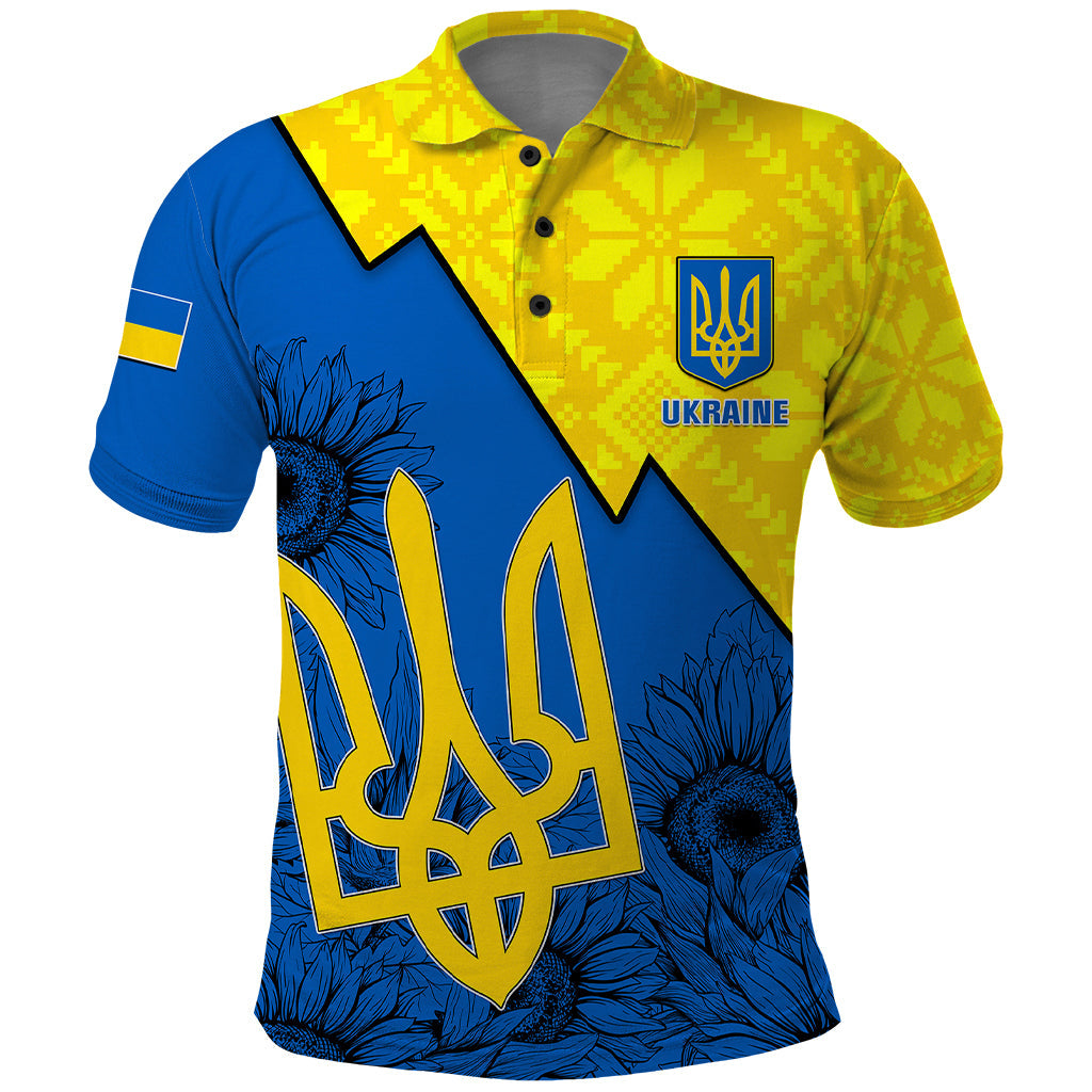 Ukraine Polo Shirt Sunflower With Ukraine Folk Patterns TS06