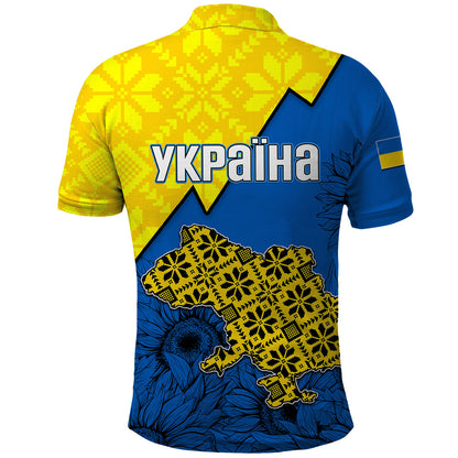 Ukraine Polo Shirt Sunflower With Ukraine Folk Patterns TS06