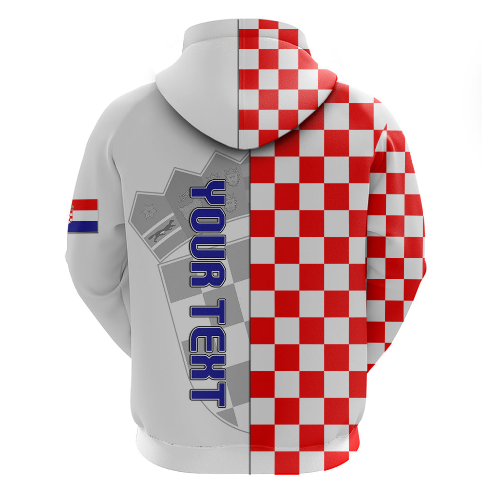 Personalised Croatia Hoodie Chessboard Mix Coat Of Arms