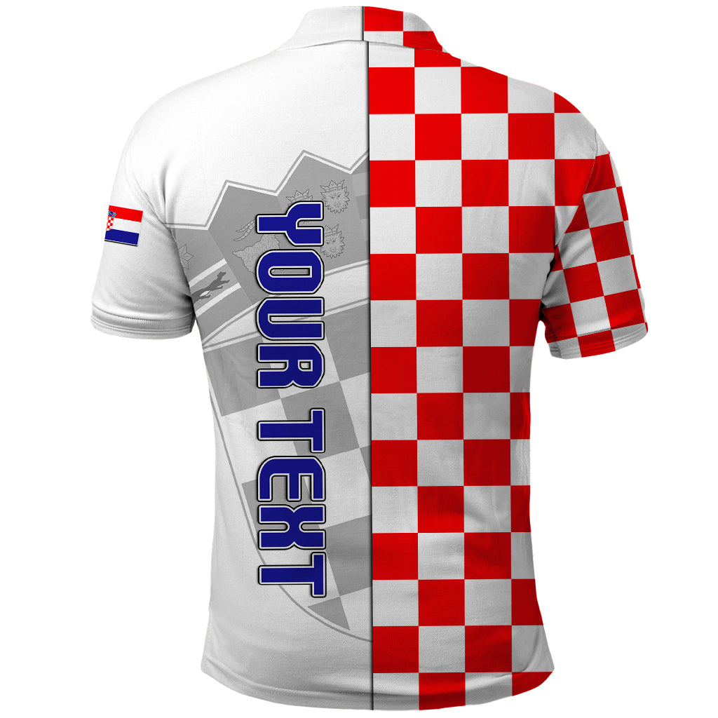 Personalised Croatia Polo Shirt Chessboard Mix Coat Of Arms