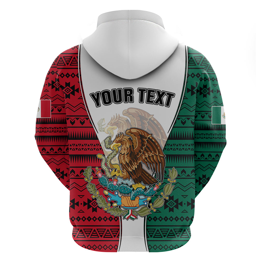 Personlised Mexico Hoodie Coat Of Arms With Mexican Aztec Pattern