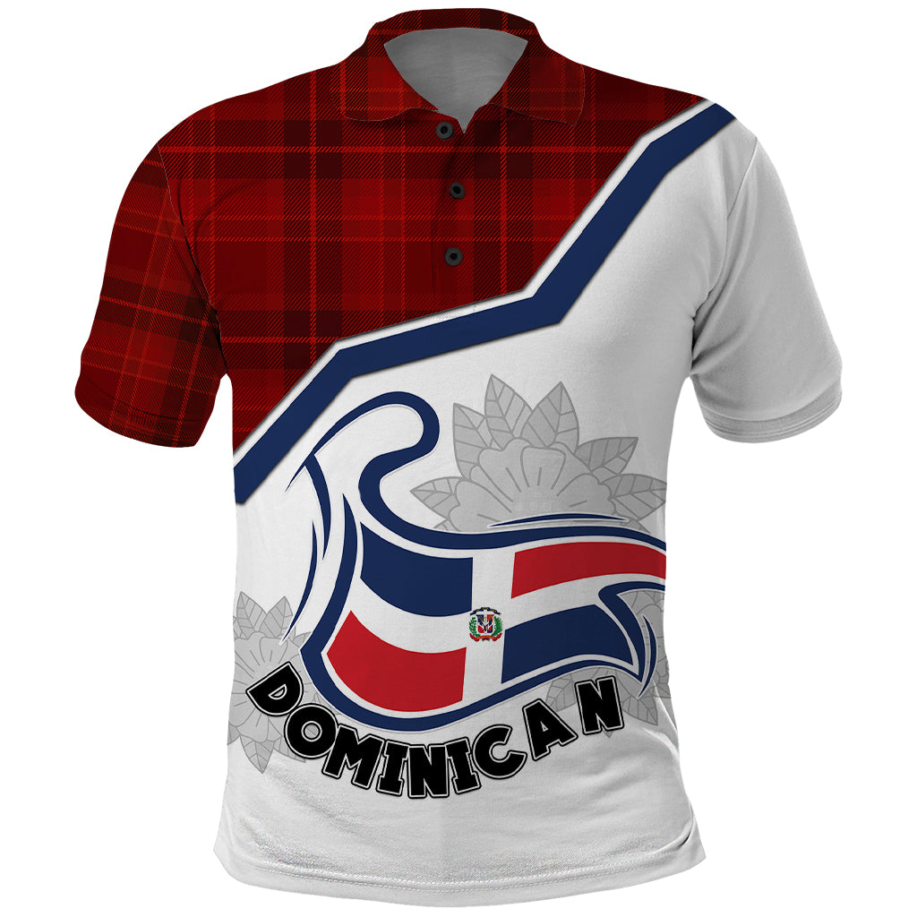 Dominican Republic Polo Shirt Dominicana Plaid Pattern Mix Coat Of Arms TS06