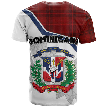 Dominican Republic T Shirt Dominicana Plaid Pattern Mix Coat Of Arms TS06