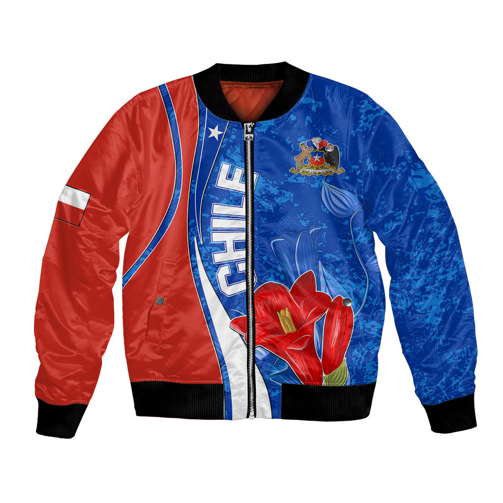 Chile Bomber Jacket Copihue With Flag