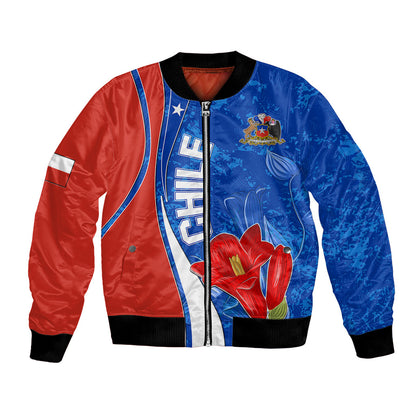 Chile Bomber Jacket Copihue With Flag