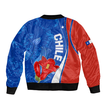 Chile Bomber Jacket Copihue With Flag