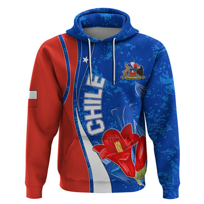 Chile Hoodie Copihue With Flag