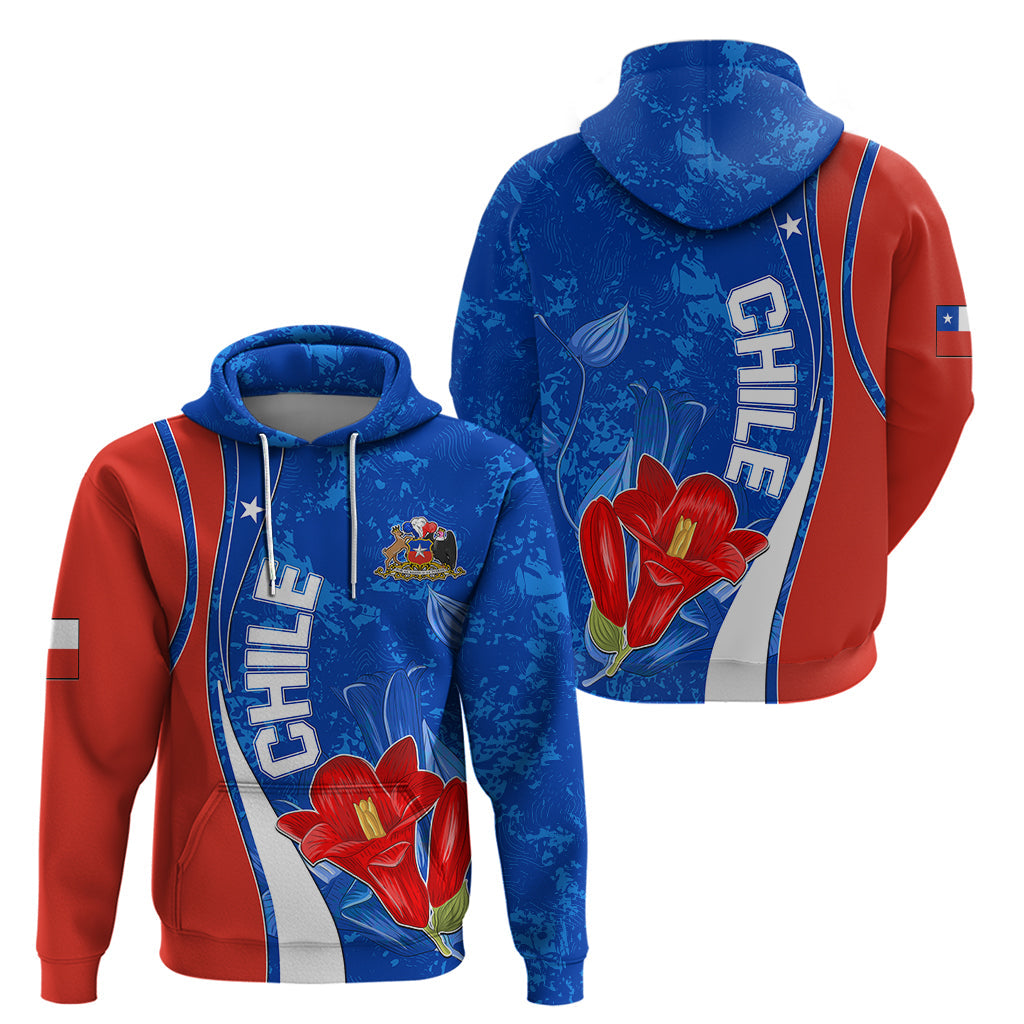 Chile Hoodie Copihue With Flag