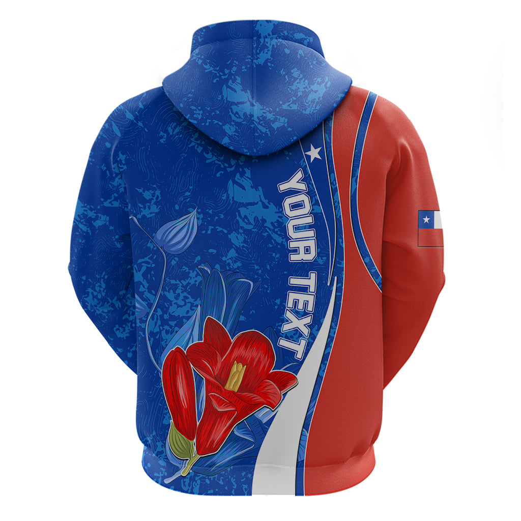 Custom Chile Hoodie Copihue With Flag