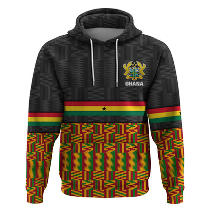 Custom Ghana Hoodie Kente Pattern With Coat Of Arms