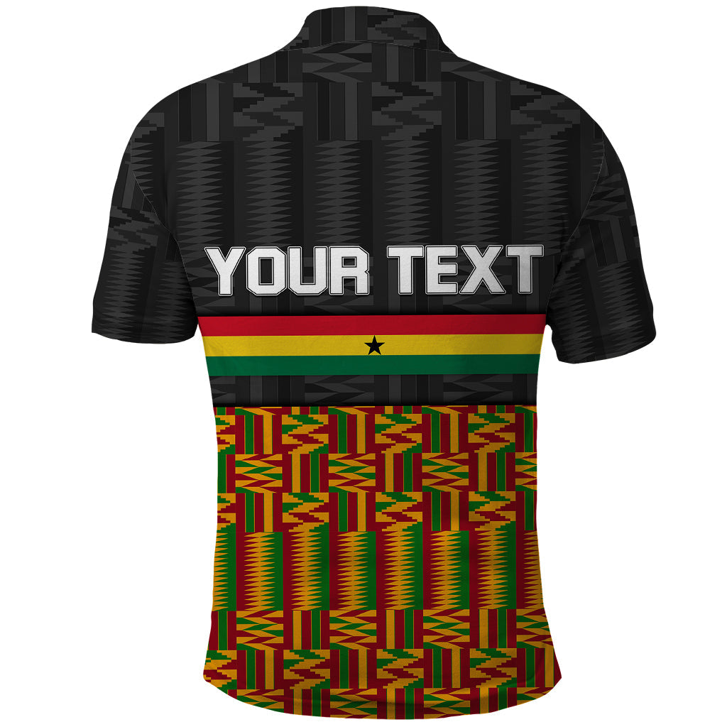 Custom Ghana Polo Shirt Kente Pattern With Coat Of Arms