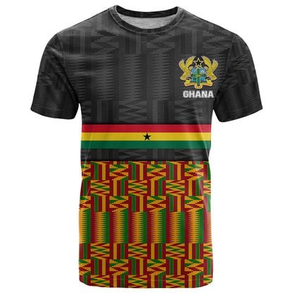 Custom Ghana T Shirt Kente Pattern With Coat Of Arms