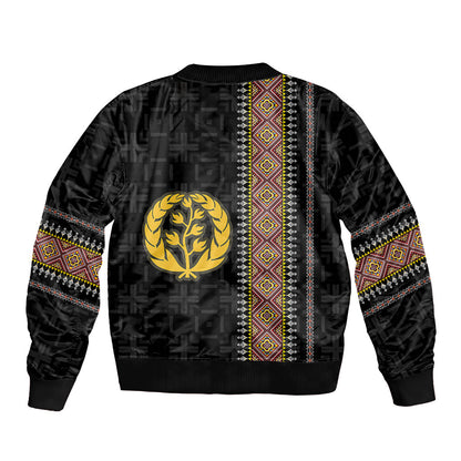 Custom Eritrea Sleeve Zip Bomber Jacket Habesha With African Pattern