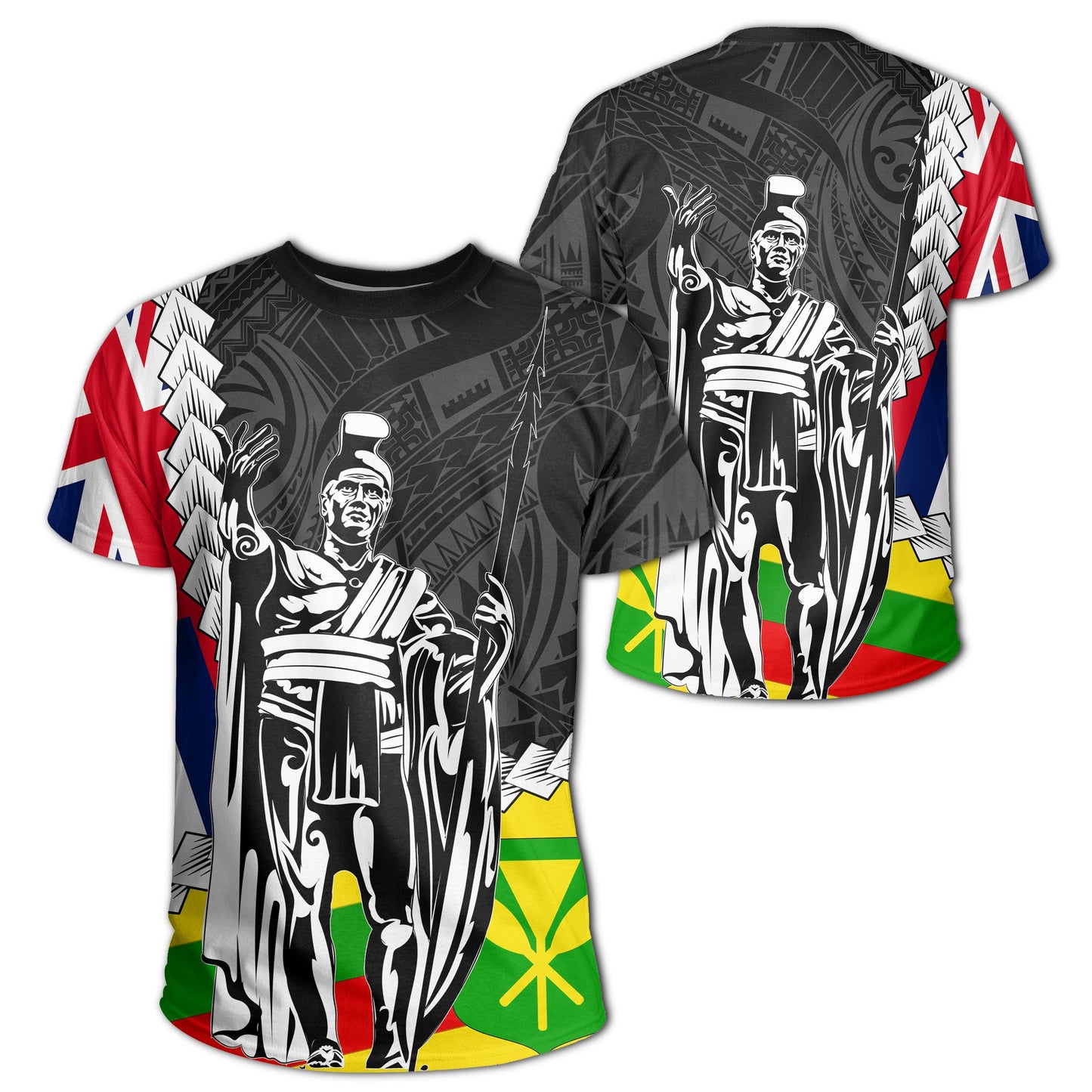 Hawaii Two Flag Kanaka Maoli King Polynesian T-Shirt
