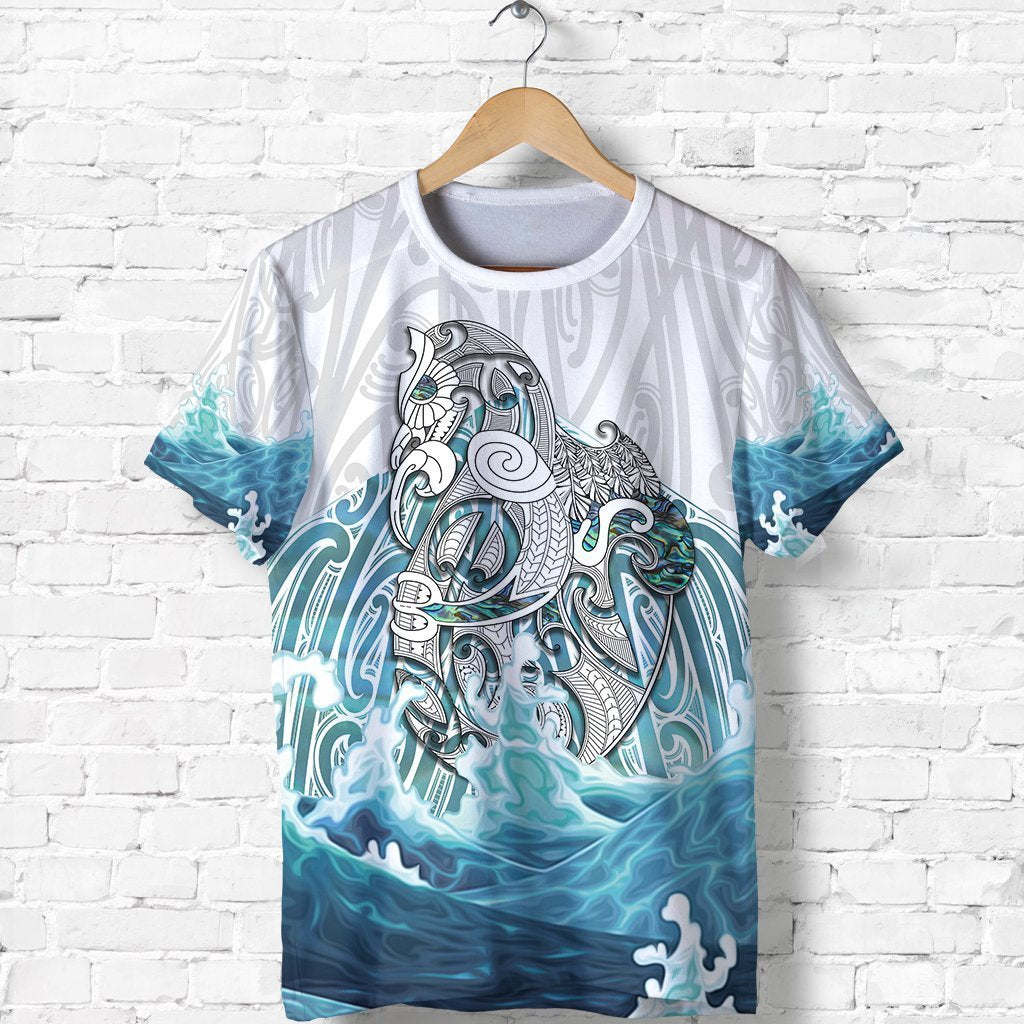 Maori Manaia The Blue Sea T Shirt, White