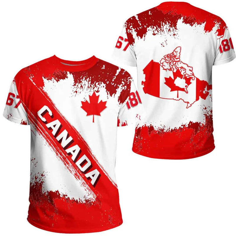 Canada Map T Shirt Canada Flag Maple Leaf Printd Red Shirt