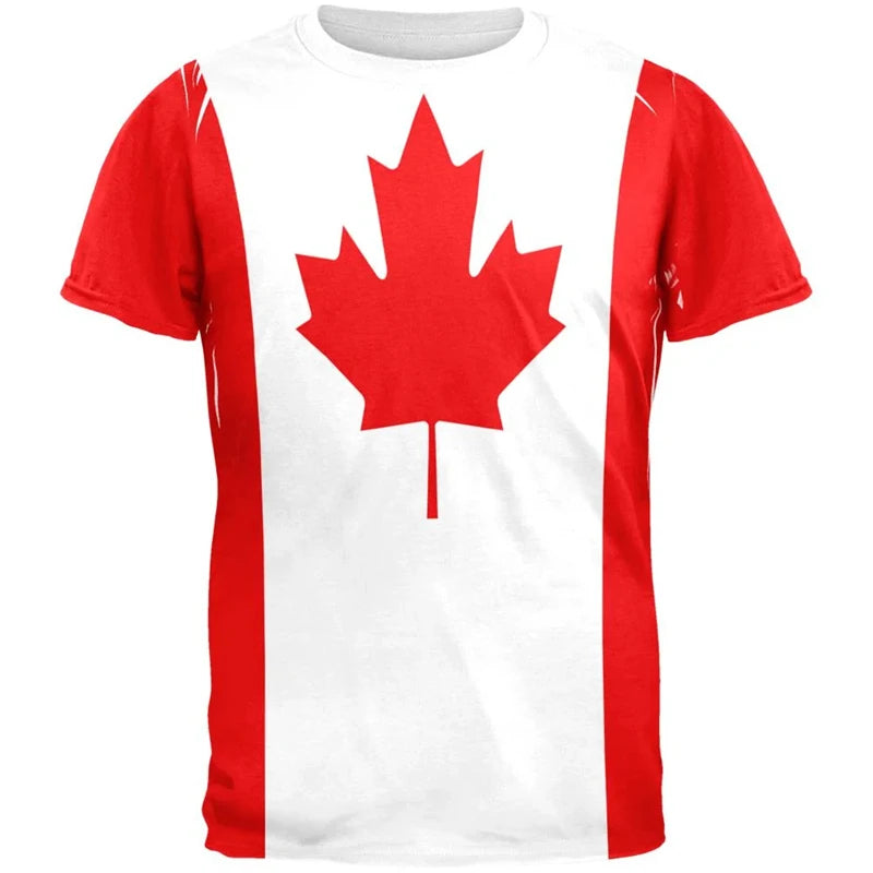 Canada Maple Leaf T Shirt Canada Flag Printd Red Shirt