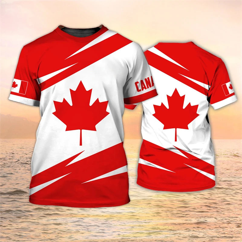 Canada Flag T Shirt Canada Maple Leaf Printed Red Shirt