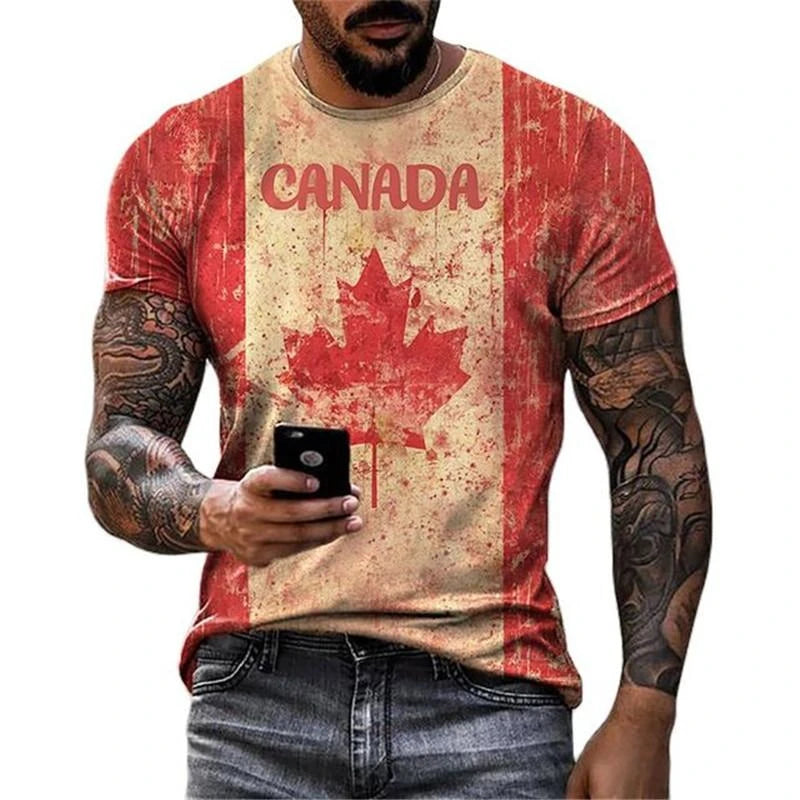 Vintage Canada Flag T Shirt Canada Maple Leaf Shirt All Over Print