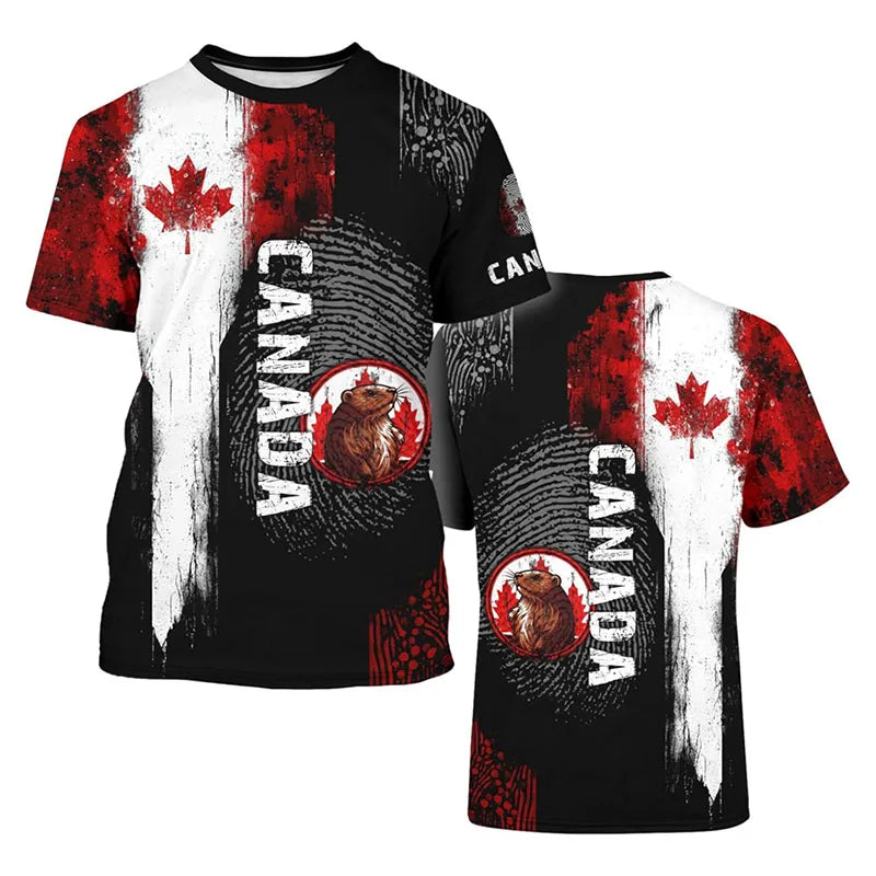 Canada Flag T Shirt Canada Maple Leaf DNA Style Black Shirt