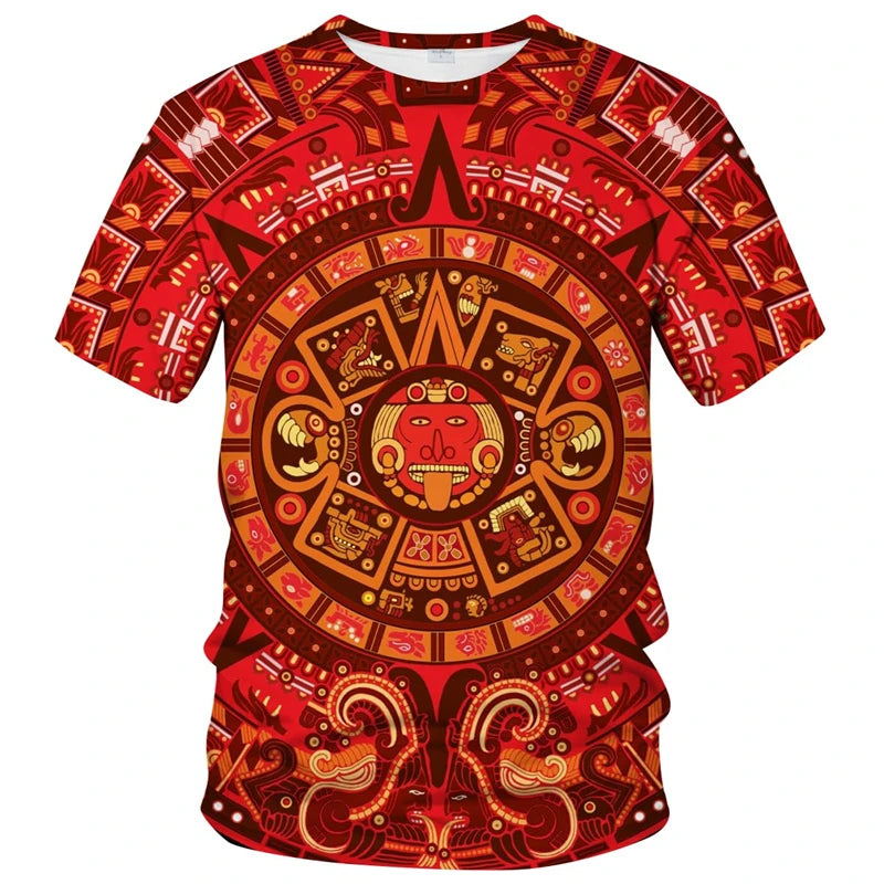 Retro Mexico Aztec Totem T Shirt Mayan Culture Unisex Shirt