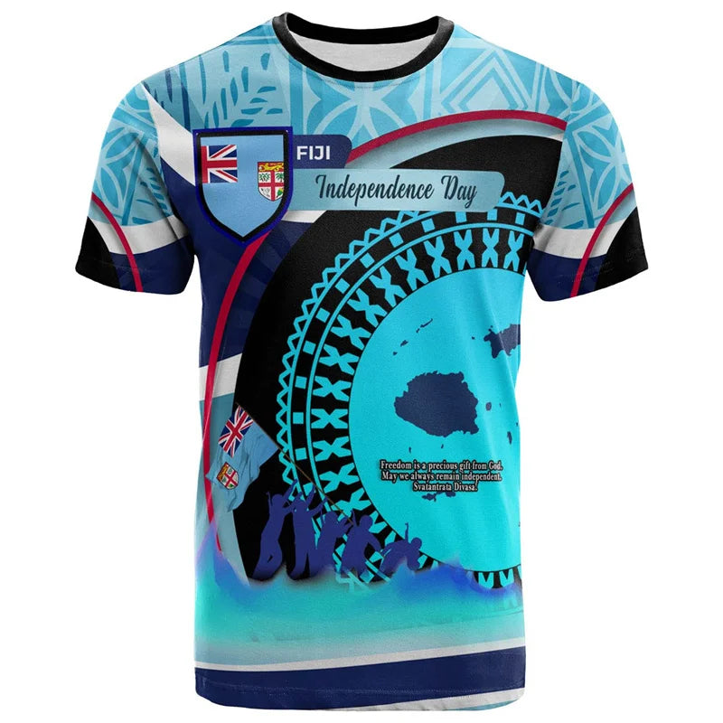 Fiji Independence Day Shirt Fiji Coat Of Arms Polynesian Printed T Shirt