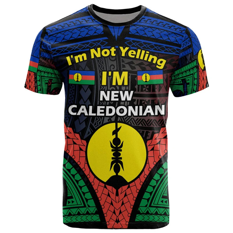 New Caledonia T Shirt I'm Not Yelling I'm New Caledonian Polynesian Tribal Patterns Tropical Shirt