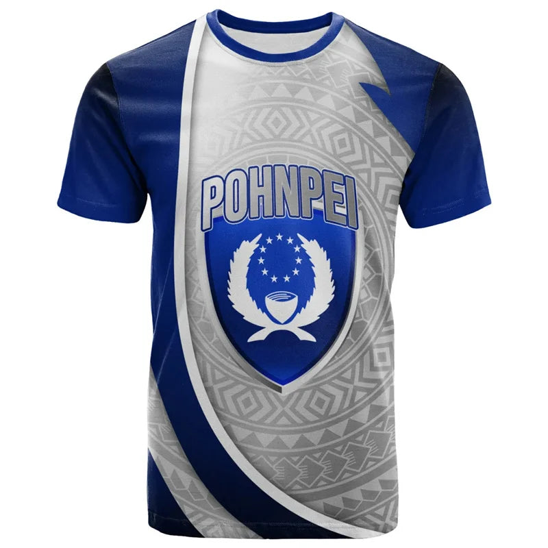 Pohnpei Micronesia Coat Of Arms T - Shirt - Island Polynesian Tribal Patterns Curve Style Shirt
