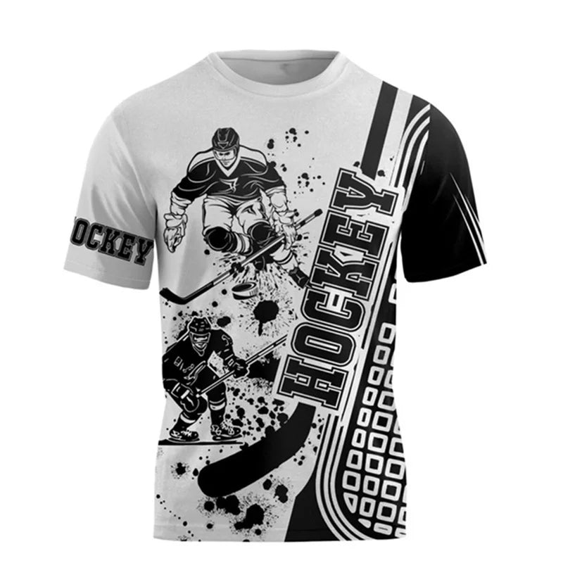 Canada Hockey Sports T-shirt Ice Hockey Lover Unisex White Short Sleeved T-Shirt
