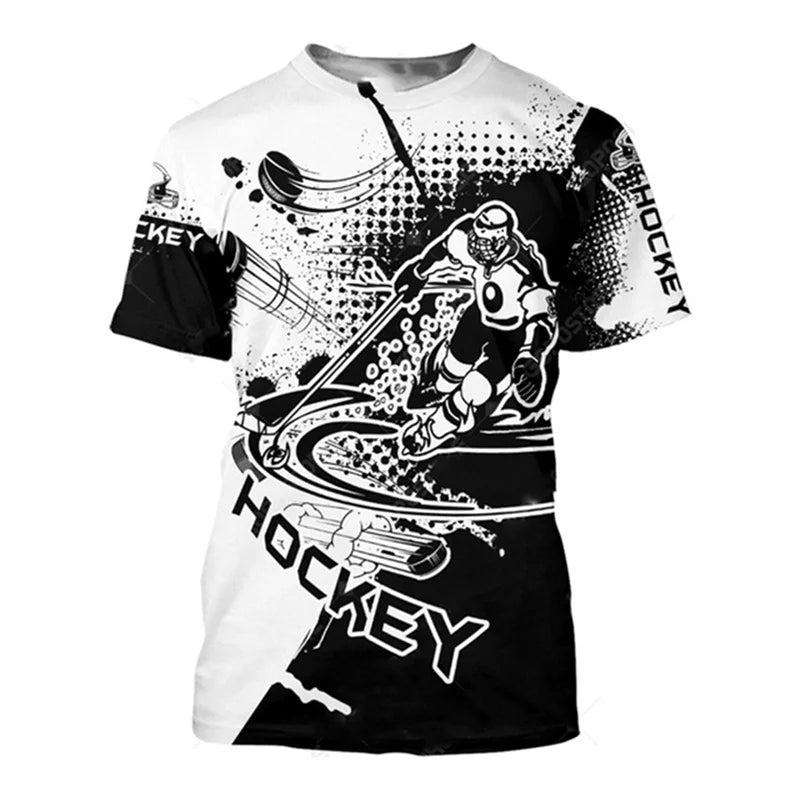 Canada Hockey Sports T-shirt Ice Hockey Lover Black Short Sleeved T-Shirt
