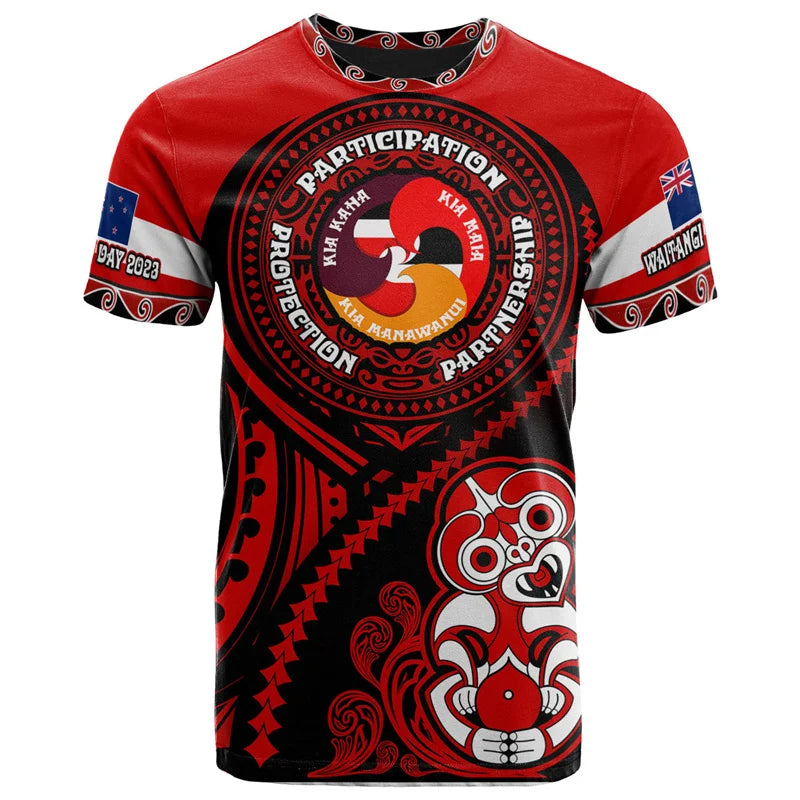 New Zealand Flag T Shirt Fern Waitangi Day 2023 Printed Shirt