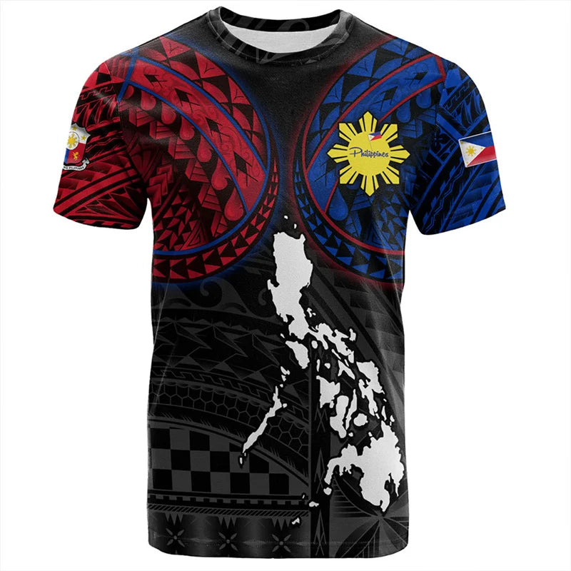 Philippines T Shirt Pinoy Ako Philippines Flag Map Curve Style Printed Unisex Shirt