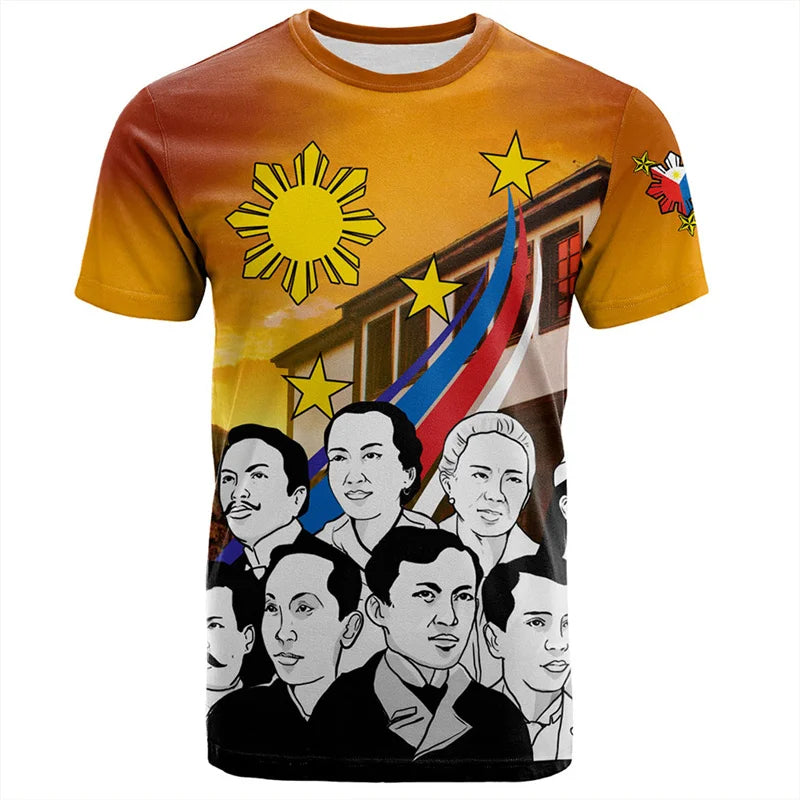 Philippines Shirt Filipinos T Shirt Philippines National Heroes Unisex Short Sleeve Shirt