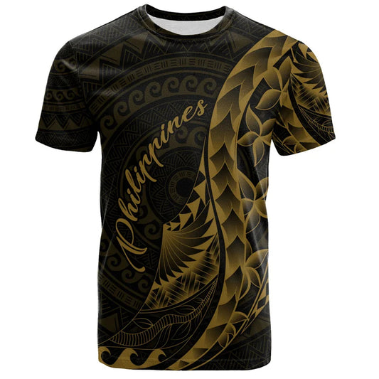 Philippines Polynesian Tribal Flowers Pattern T Shirt Pride Filipinos Unisex Printed Shirt