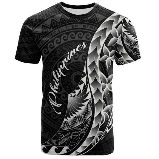 Philippines Polynesian Tribal Flowers Pattern T Shirt Pride Filipinos Unisex Printed White Shirt