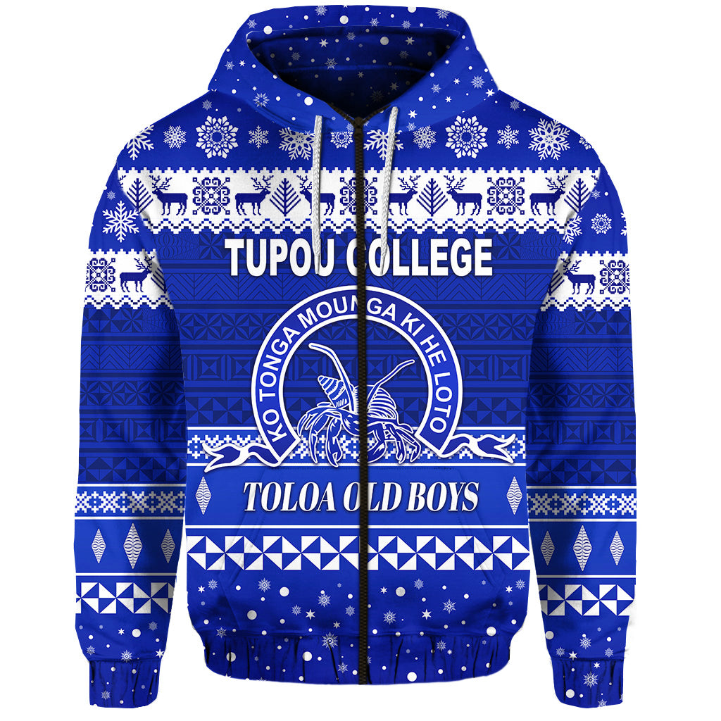 Tupou College Toloa Old Boys Christmas Zip Hoodie Simple Style