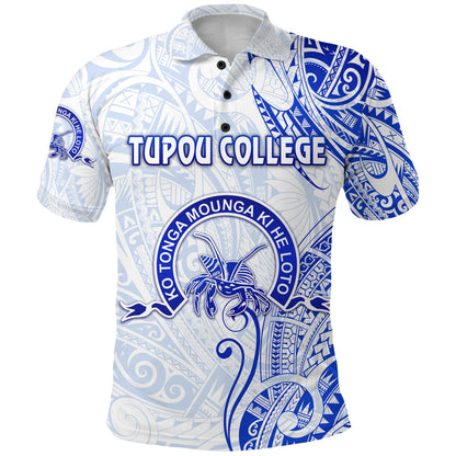 Tonga Tupou College Polo Shirt Simple Vibes - White