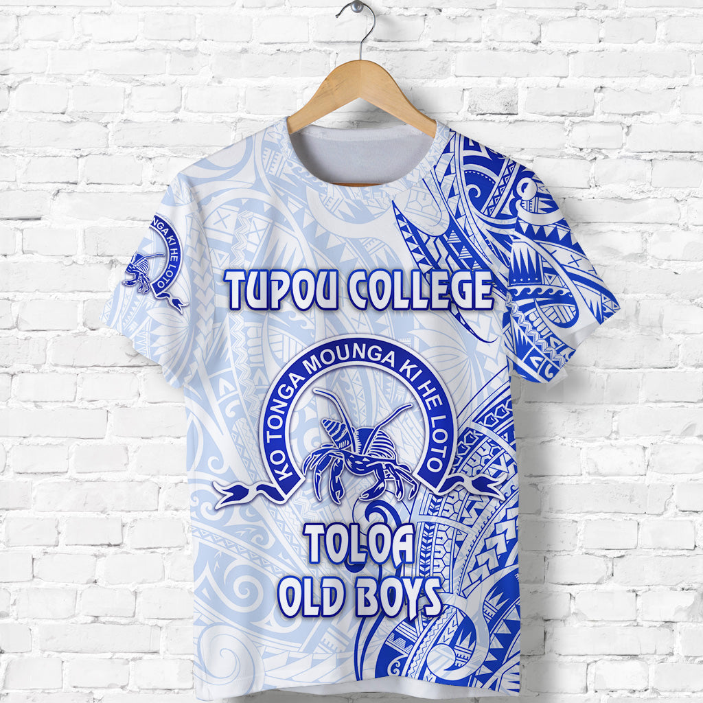 Custom Personalised Tonga Tupou College T Shirt Toloa Old Boys Simple Vibes - White, Custom Text And Number